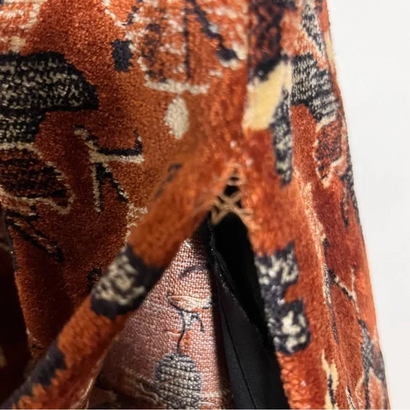 Vintage Tapestry Rug Carpet Boho Skirt Side Slit And Zipper — Size Small - Picture 10 of 13